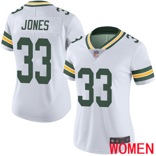 Green Bay Packers Limited White Women #33 Jones Aaron Road Jersey Nike NFL Vapor Untouchable
